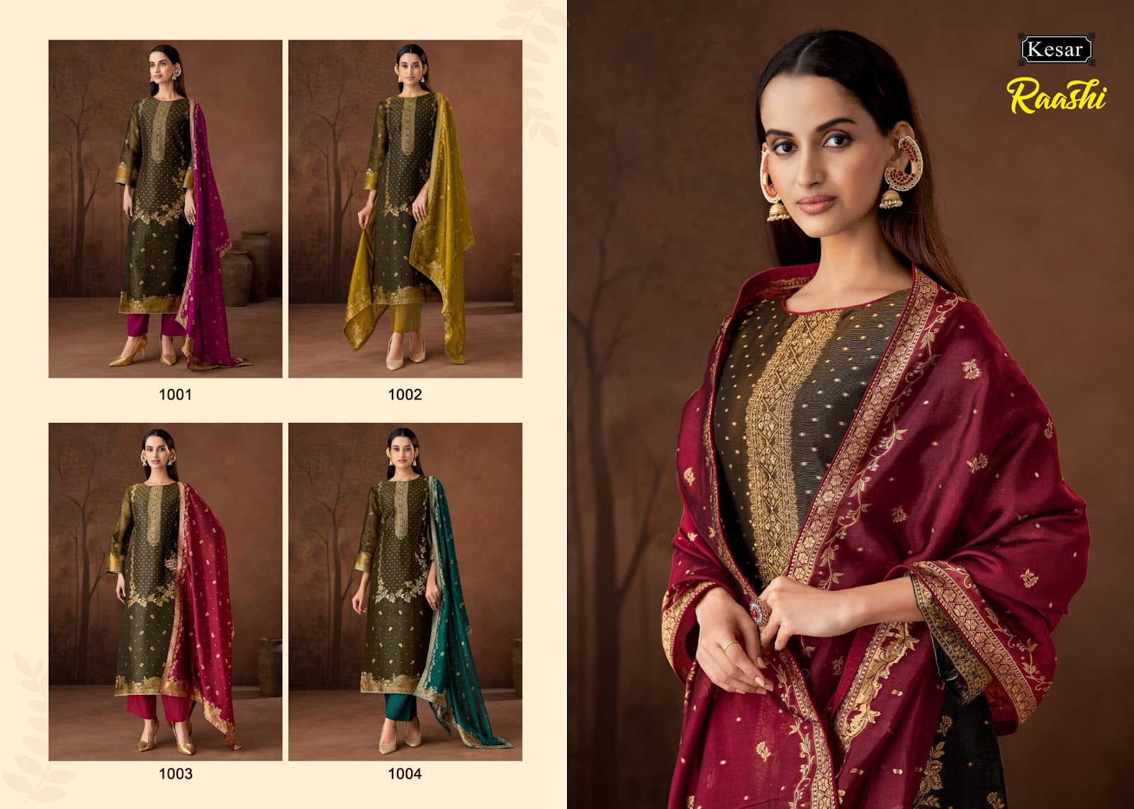 Raashi Kesar Viscose Silk Karachi Salwar Suits Wholesale Price