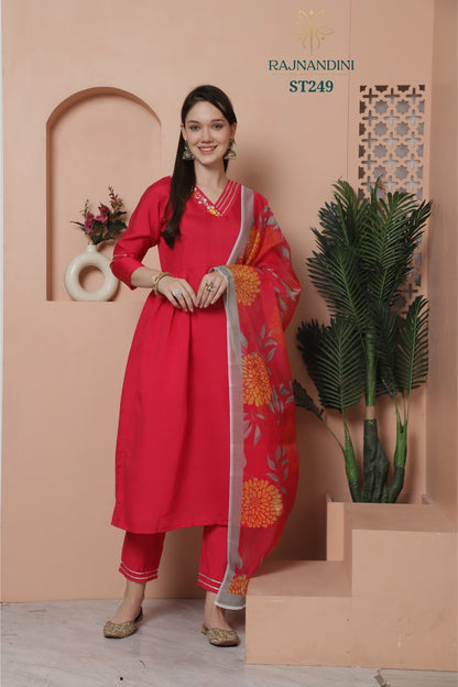 Raashi Rajnandini Roman Silk Readymade Pant Style Suits Wholesale Price