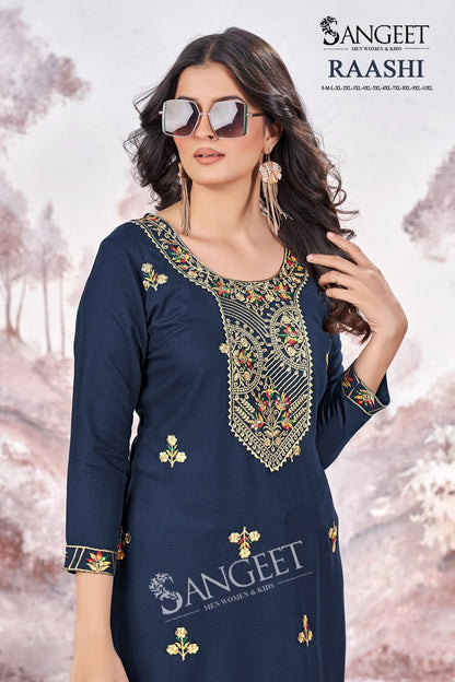 Raashi Sangeet Rayon Knee Length Kurtis Wholesaler Gujarat