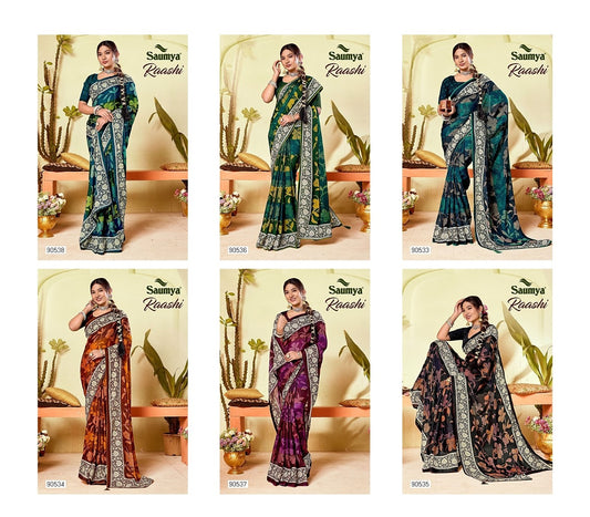 Raashi Saumya Georgette Sarees Supplier