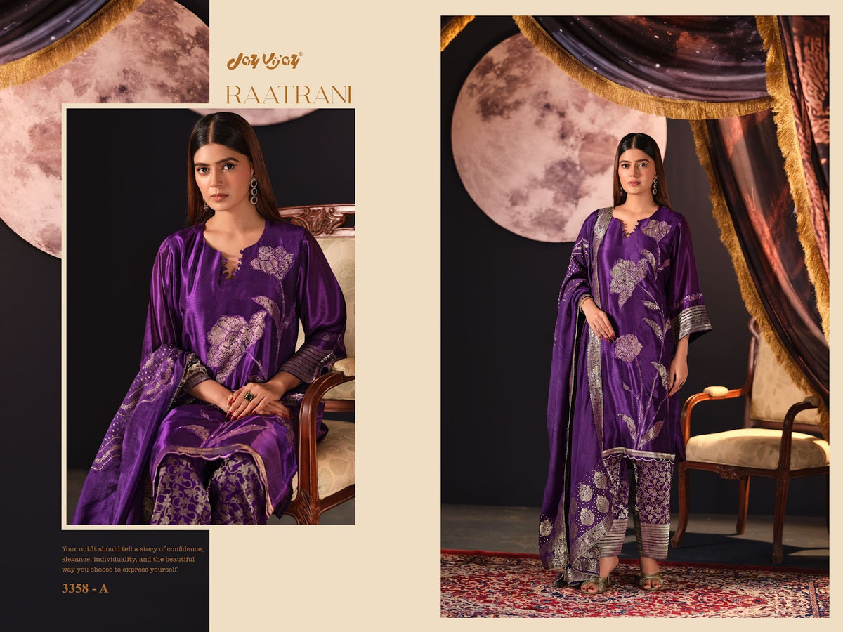 Raatrani 3358 Jay Vijay Bemberg Pant Style Suits Supplier