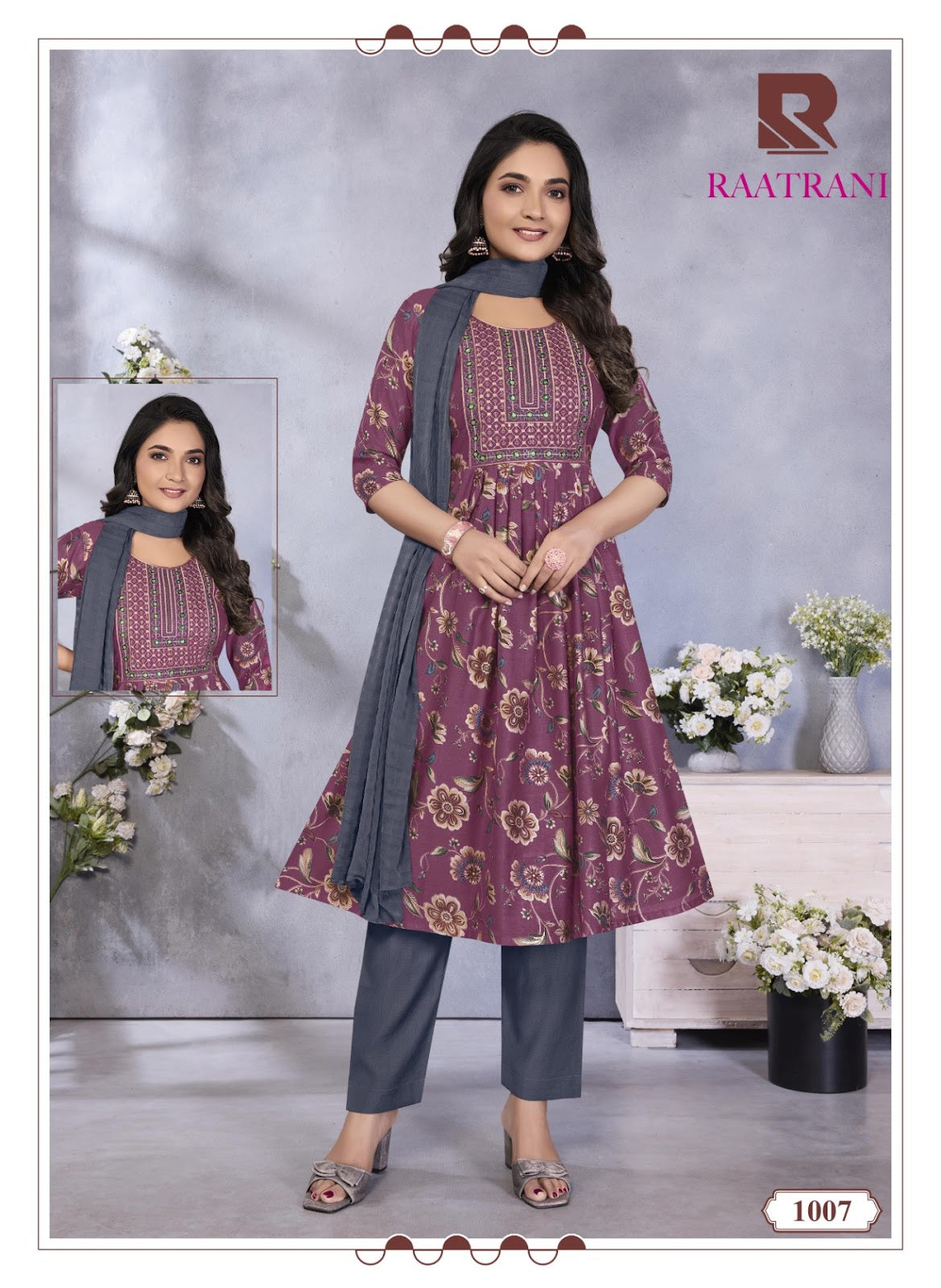 Raatrani Raashi Vertical Readymade Anarkali Suits Wholesale Price
