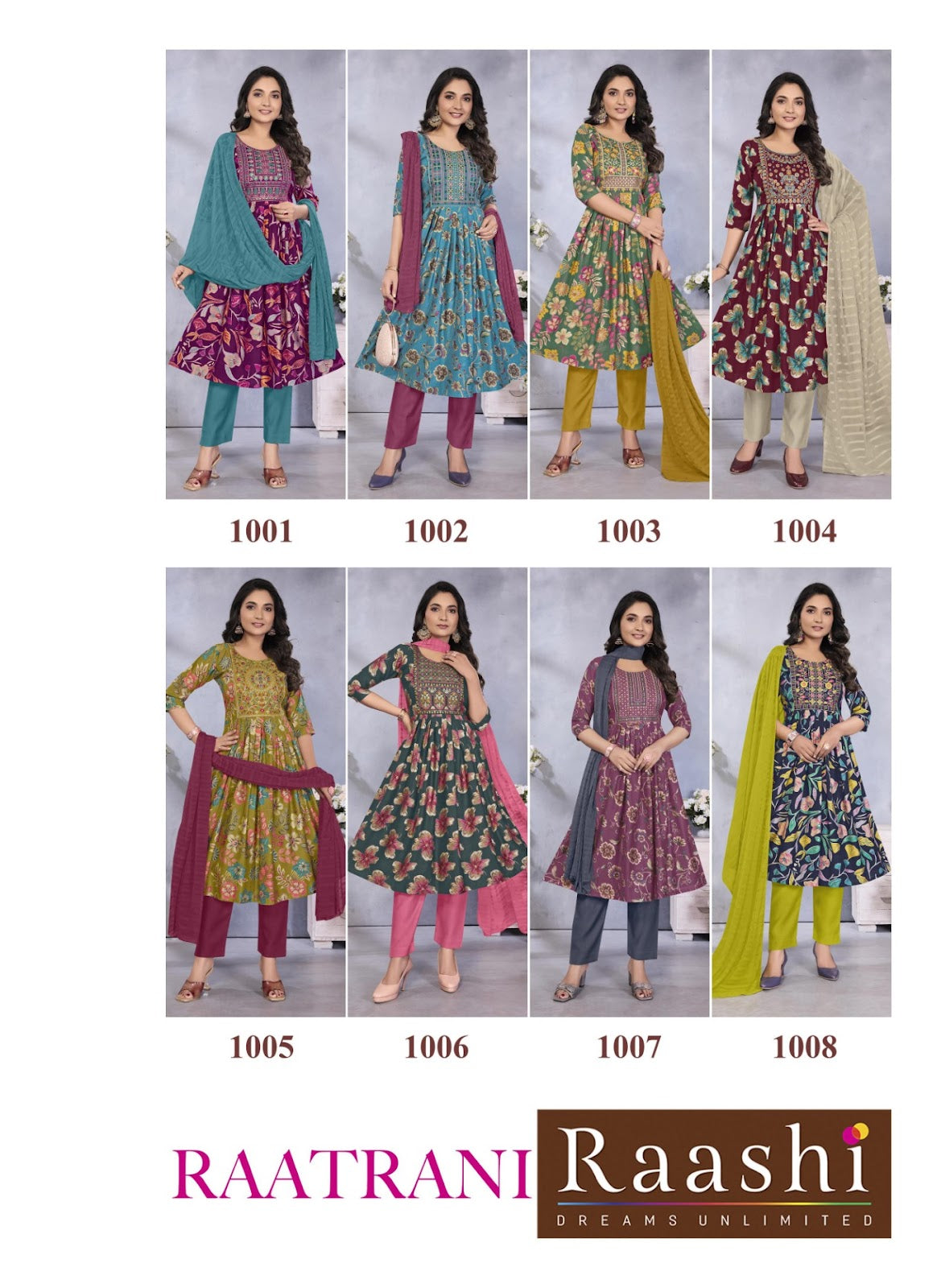 Raatrani Raashi Vertical Readymade Anarkali Suits Wholesale Price