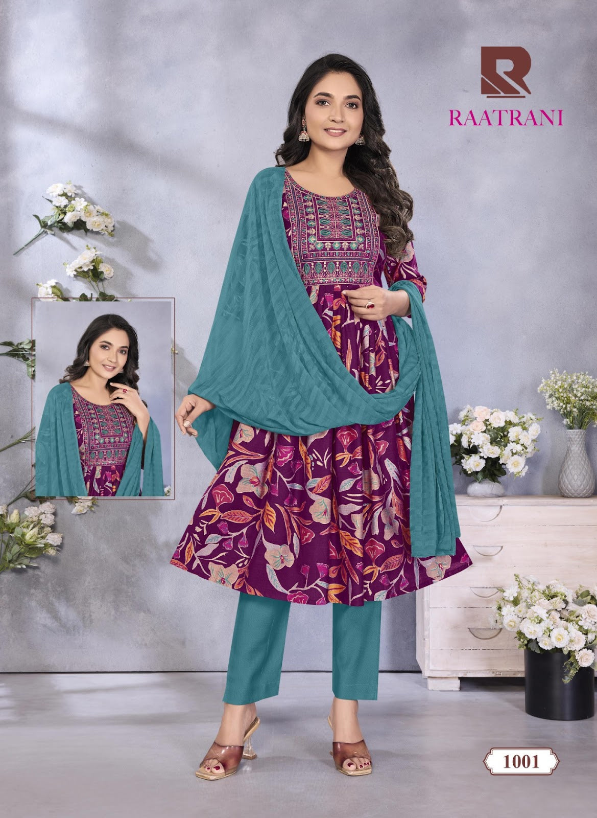 Raatrani Raashi Vertical Readymade Anarkali Suits Wholesale Price