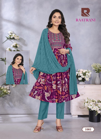 Raatrani Raashi Vertical Readymade Anarkali Suits Wholesale Price