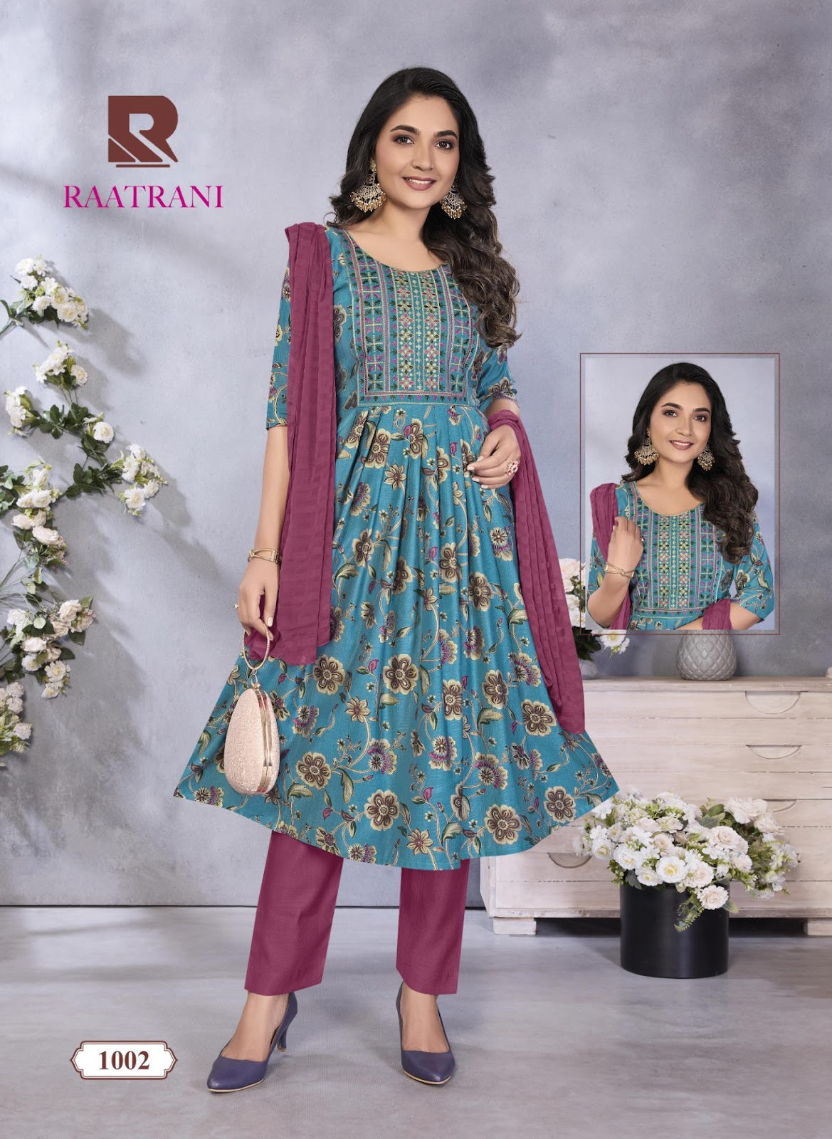 Raatrani Raashi Vertical Readymade Anarkali Suits Wholesale Price