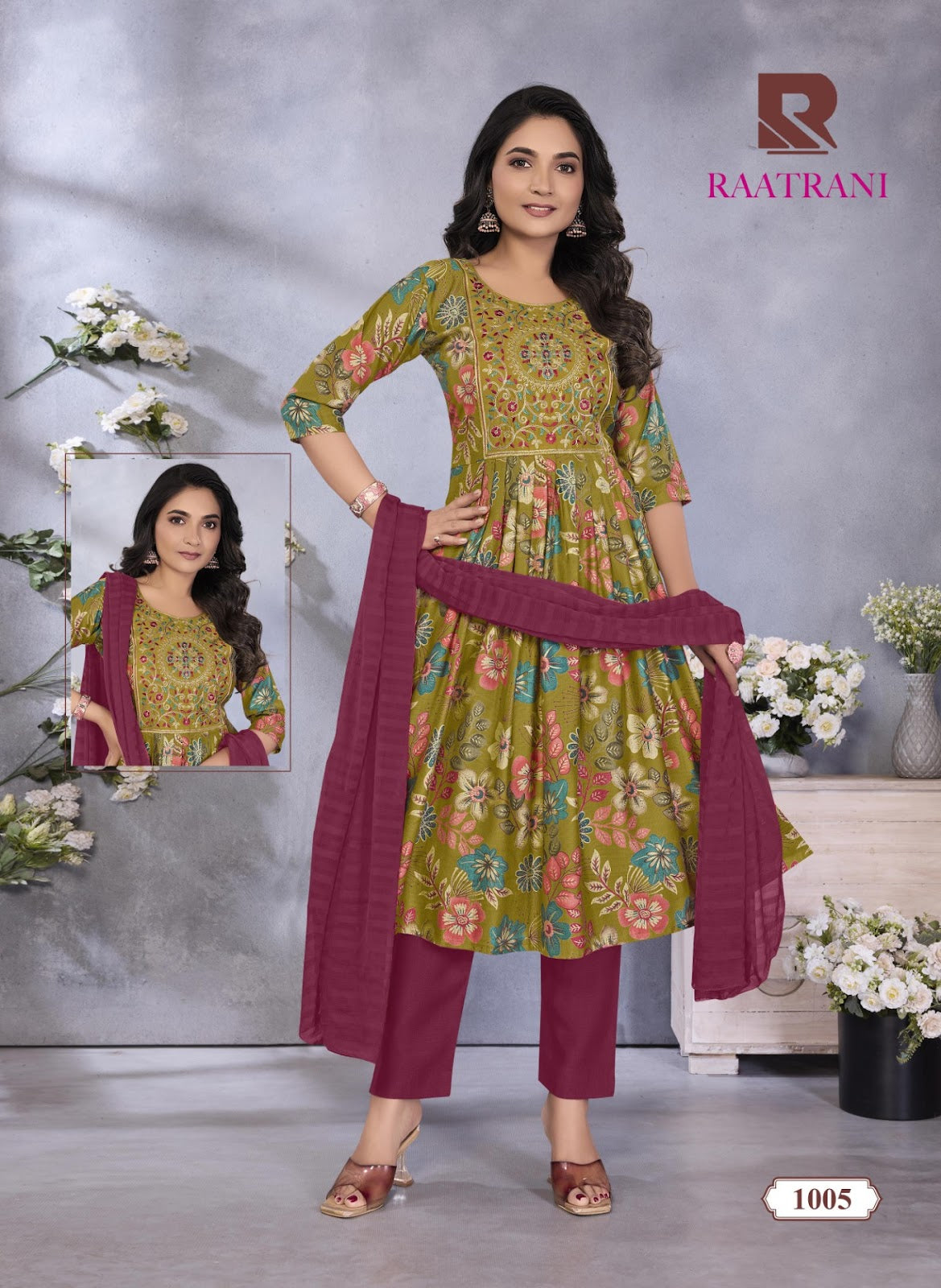 Raatrani Raashi Vertical Readymade Anarkali Suits Wholesale Price