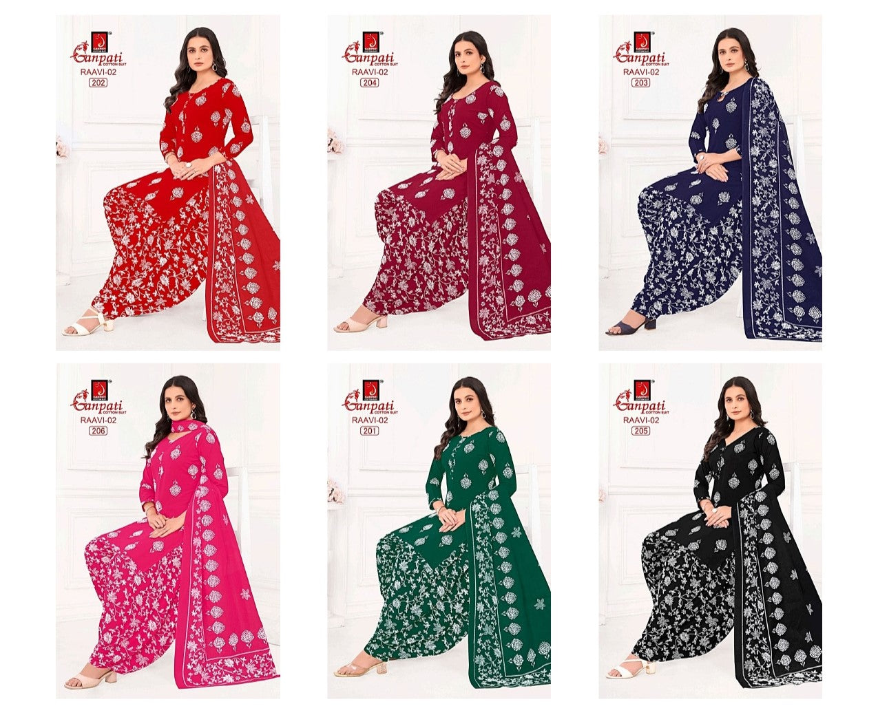 Raavi Vol 2 Ganpati Cotton Patiyala Style Suits Supplier