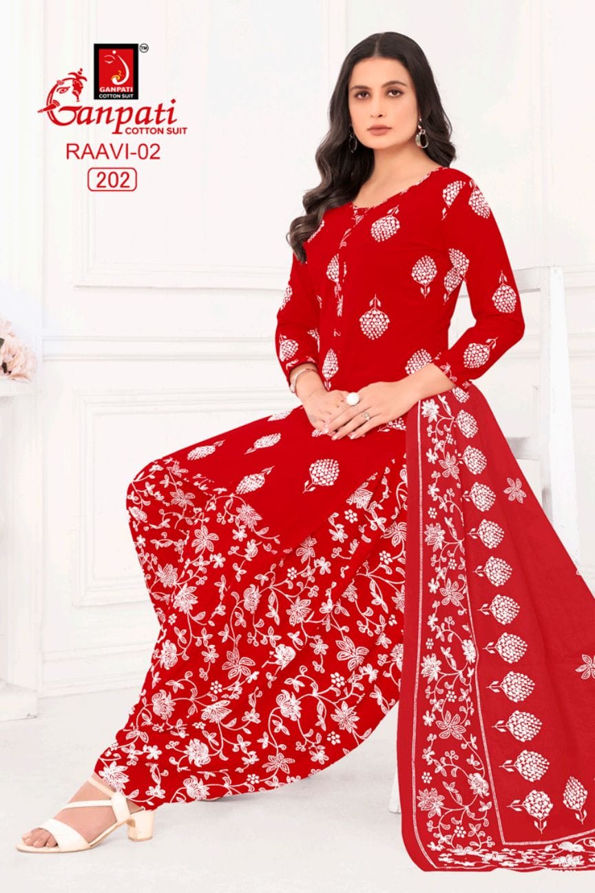 Raavi Vol 2 Ganpati Cotton Patiyala Style Suits Supplier