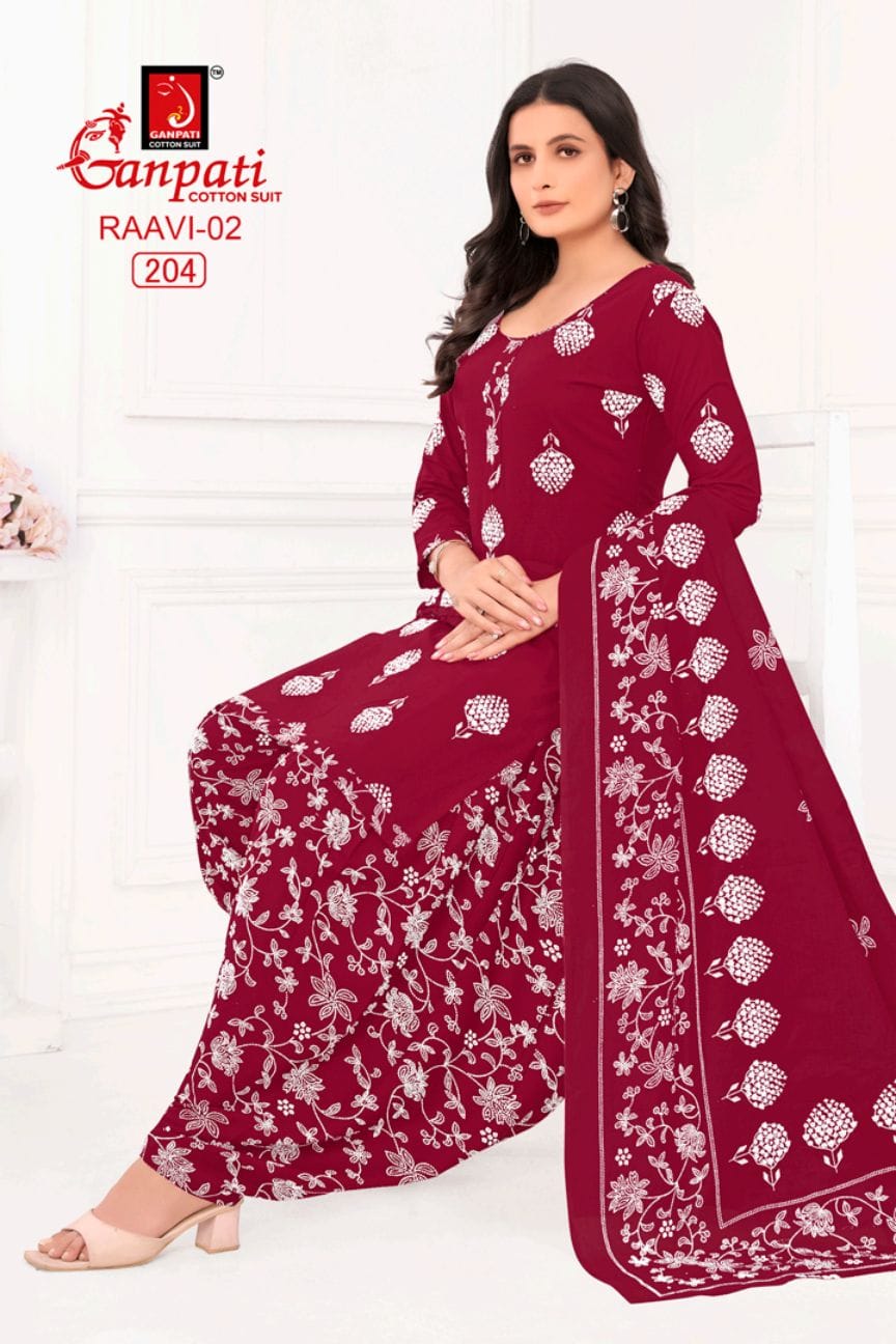 Raavi Vol 2 Ganpati Cotton Patiyala Style Suits Supplier