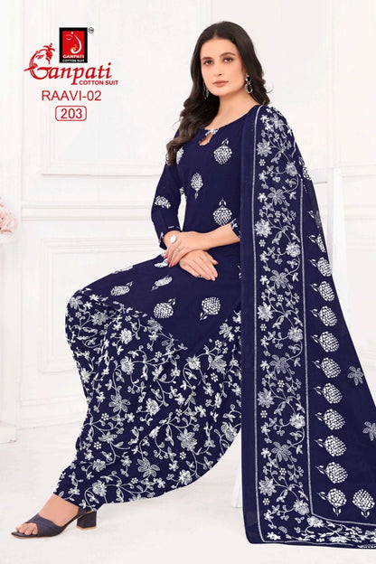 Raavi Vol 2 Ganpati Cotton Patiyala Style Suits Supplier