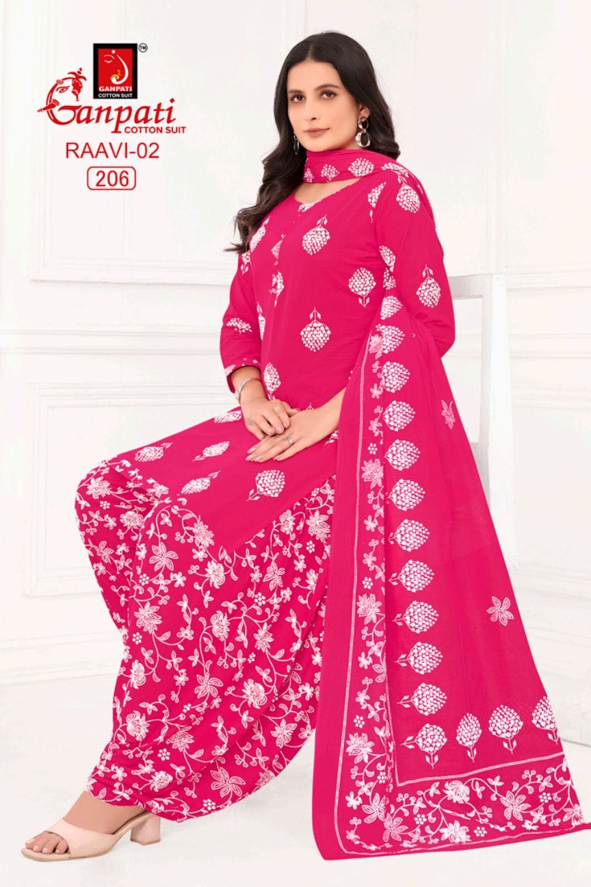 Raavi Vol 2 Ganpati Cotton Patiyala Style Suits Supplier