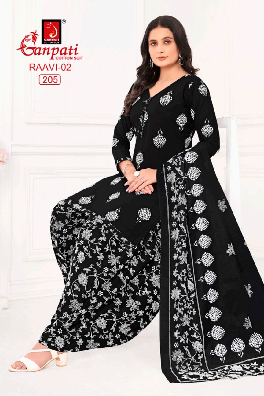 Raavi Vol 2 Ganpati Cotton Patiyala Style Suits Supplier