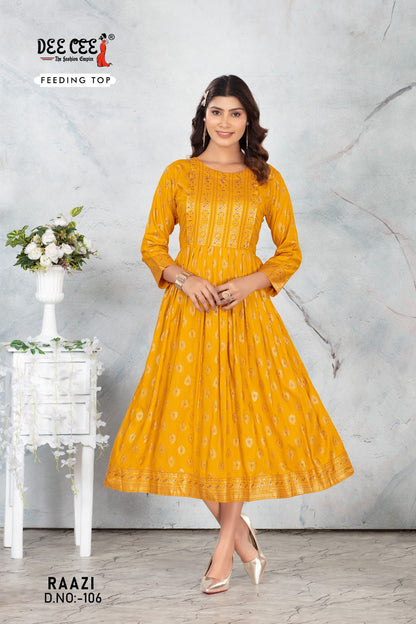 Raazi Deecee Rayon Feeding Kurtis Wholesaler