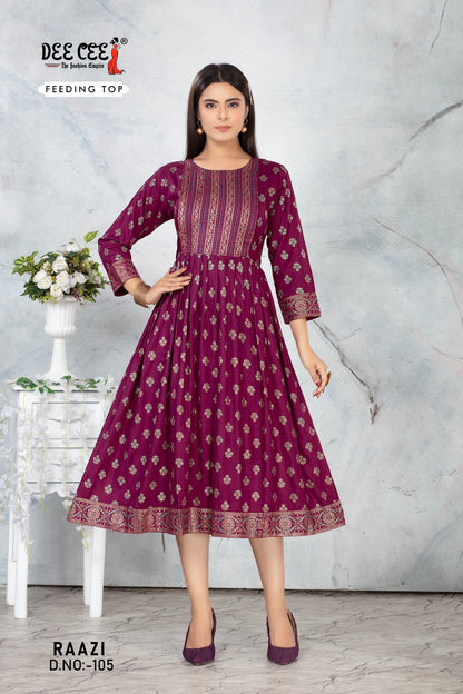 Raazi Deecee Rayon Feeding Kurtis Wholesaler