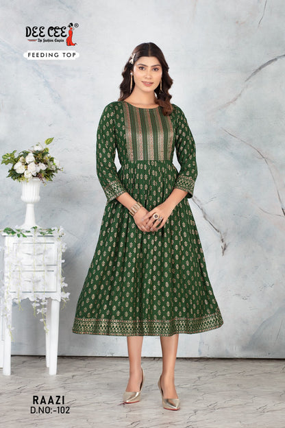Raazi Deecee Rayon Feeding Kurtis Wholesaler