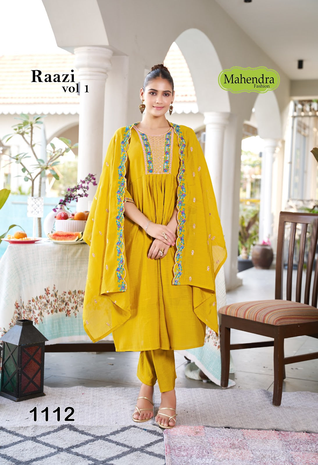 Raazi Vol 1 Mahendra Fashion Chanderi Readymade Anarkali Suits Wholesaler Ahmedabad