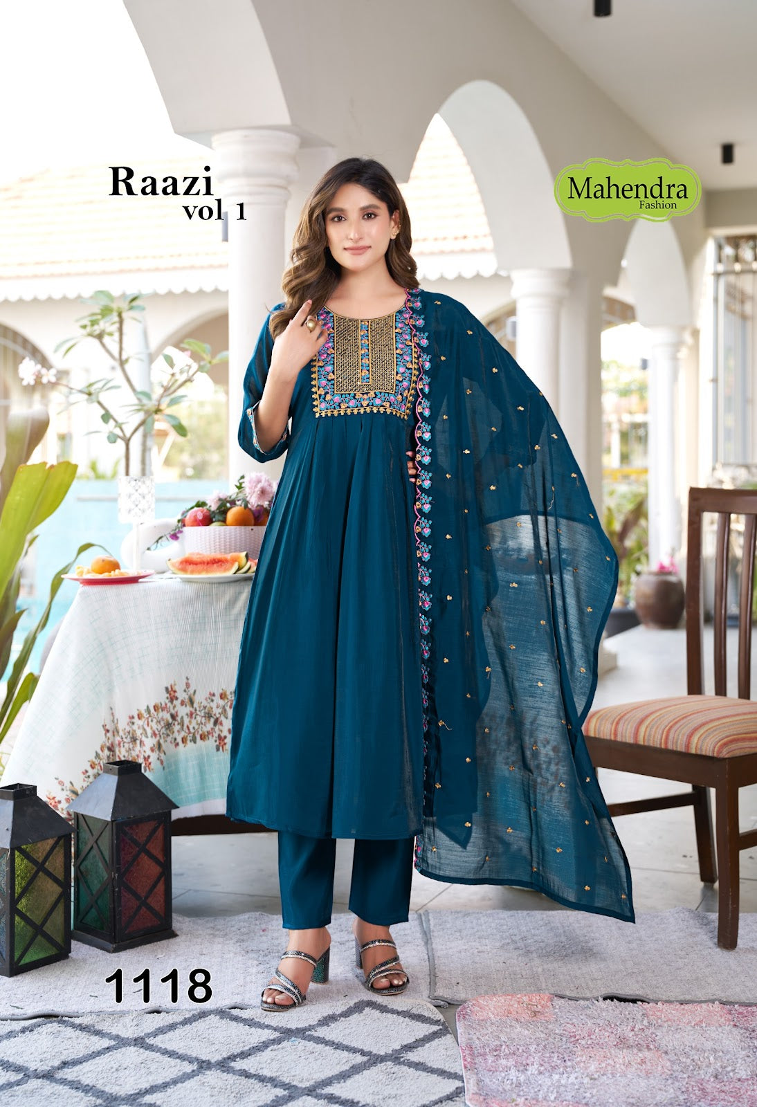 Raazi Vol 1 Mahendra Fashion Chanderi Readymade Anarkali Suits Wholesaler Ahmedabad