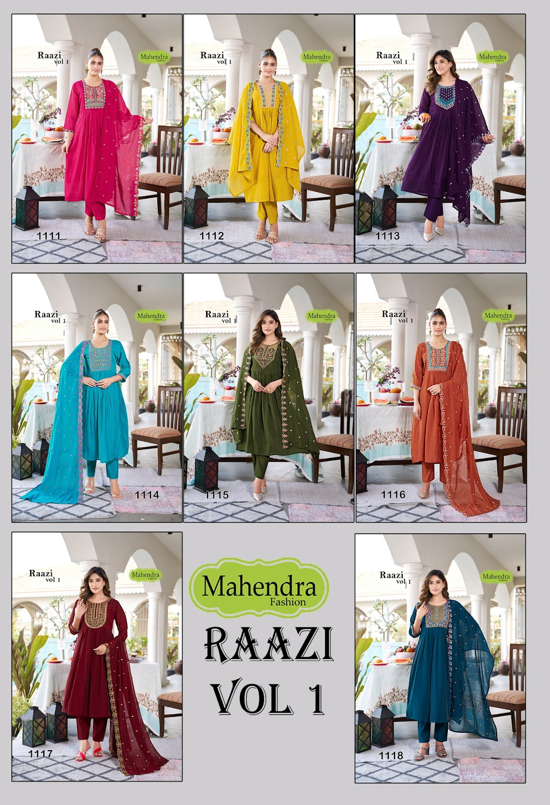 Raazi Vol 1 Mahendra Fashion Chanderi Readymade Anarkali Suits Wholesaler Ahmedabad