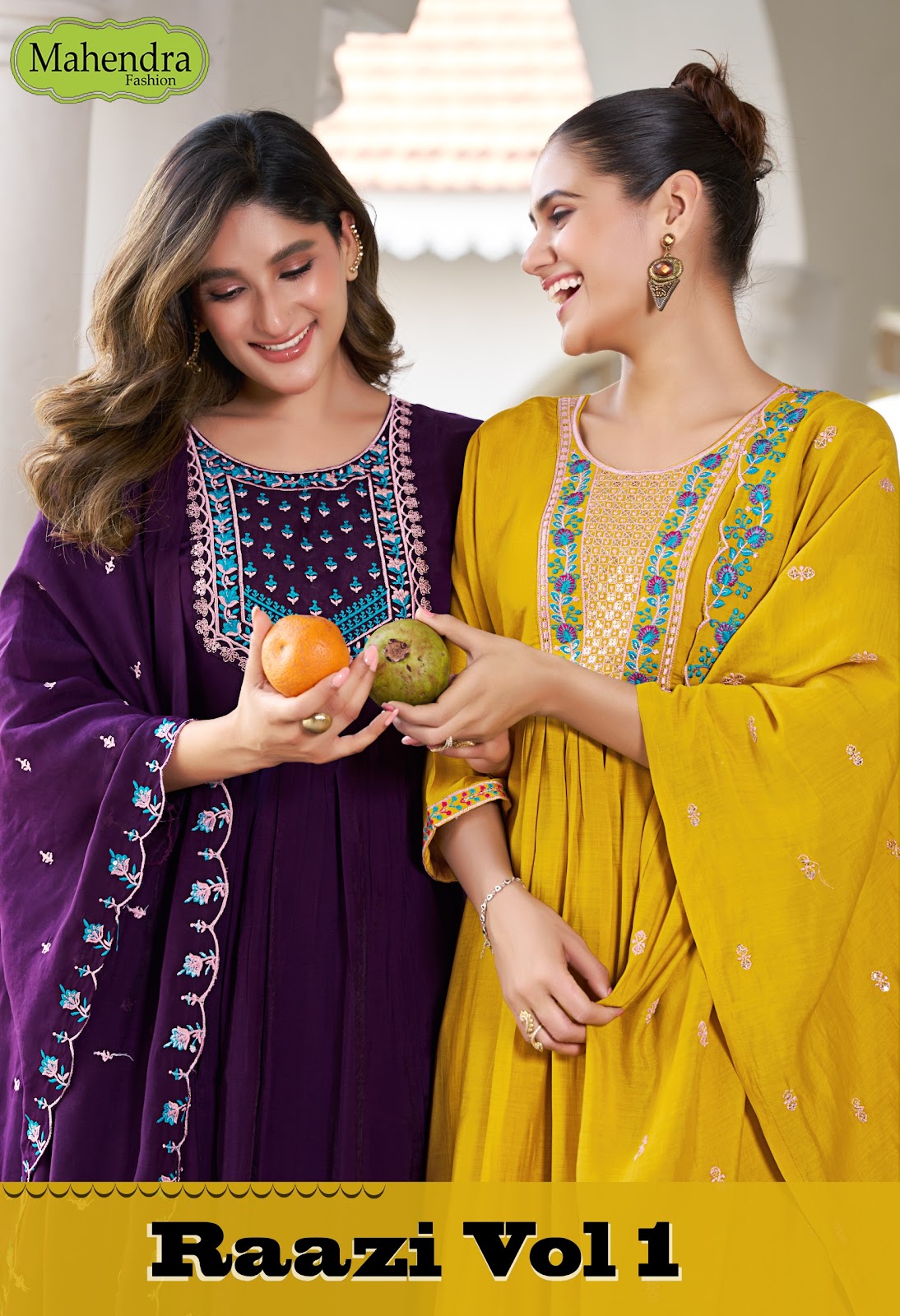 Raazi Vol 1 Mahendra Fashion Chanderi Readymade Anarkali Suits Wholesaler Ahmedabad