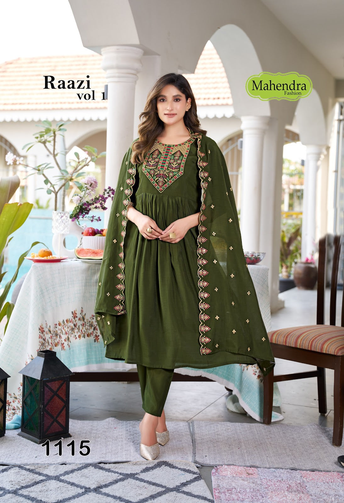 Raazi Vol 1 Mahendra Fashion Chanderi Readymade Anarkali Suits Wholesaler Ahmedabad