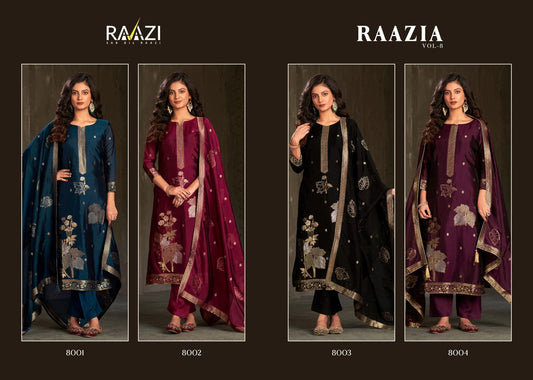 Raazia Vol 8 Raazi Woven Silk Pant Style Suits Wholesaler Ahmedabad