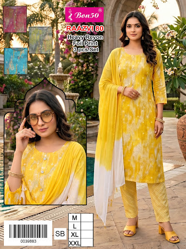 Raazvi Bon50 Reyon Readymade Pant Style Suits Manufacturer Gujarat