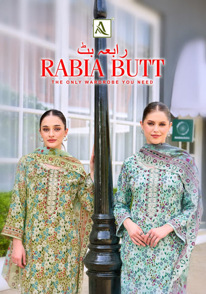 Rabia Butt Alok Cambric Cotton Karachi Salwar Suits Wholesaler