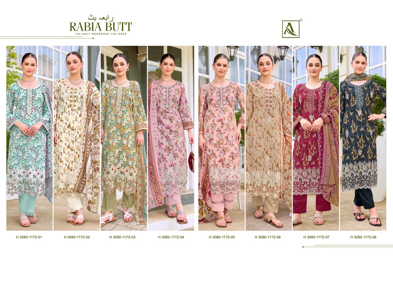Rabia Butt Alok Cambric Cotton Karachi Salwar Suits Wholesaler