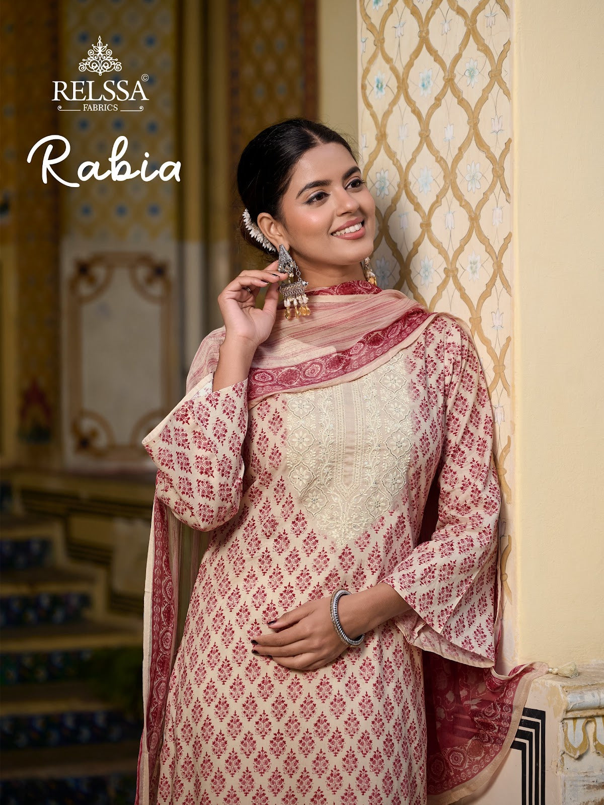 Rabia Relssa Fabrics Cotton Plazzo Style Suits Manufacturer Gujarat