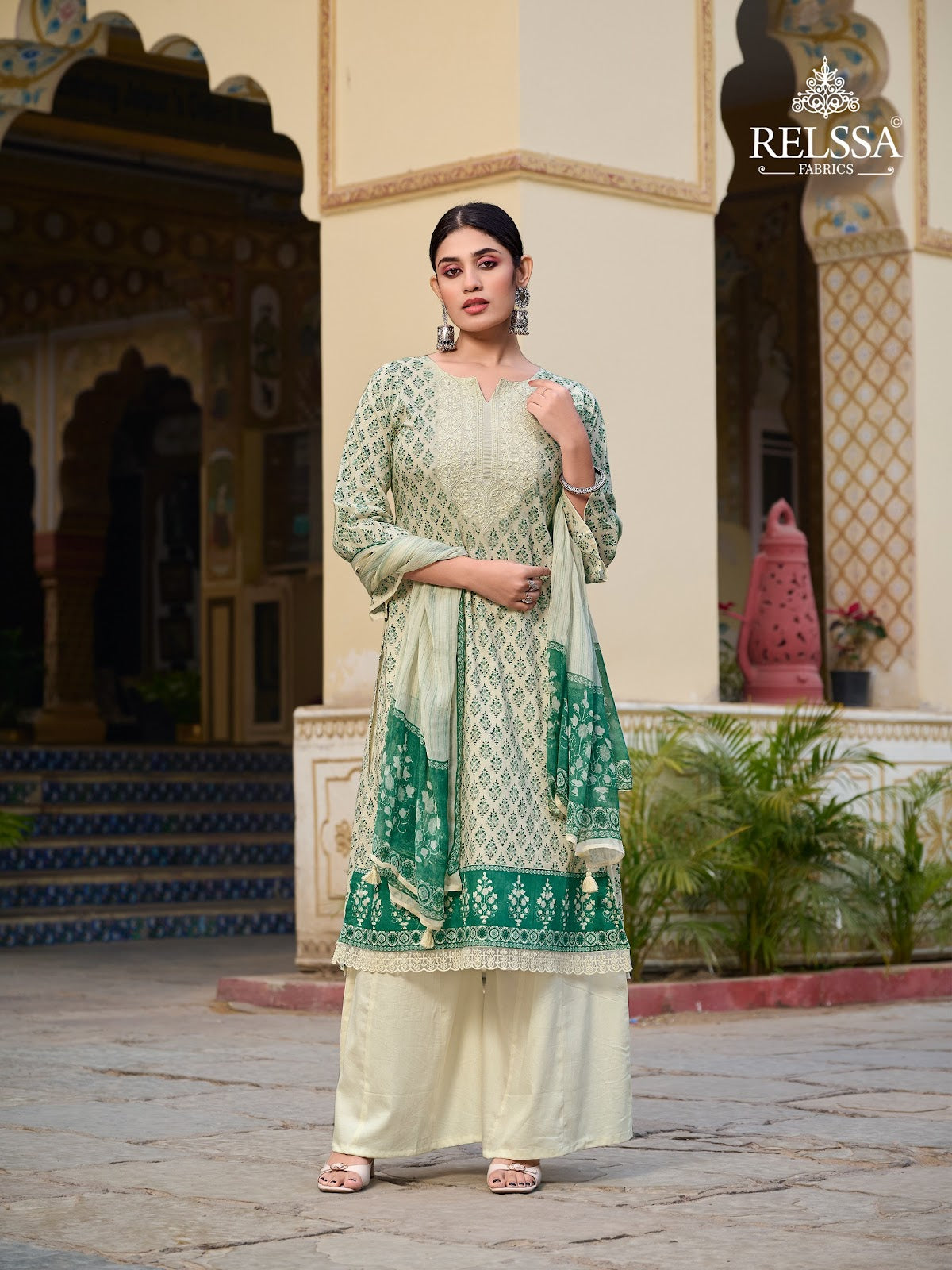 Rabia Relssa Fabrics Cotton Plazzo Style Suits Manufacturer Gujarat