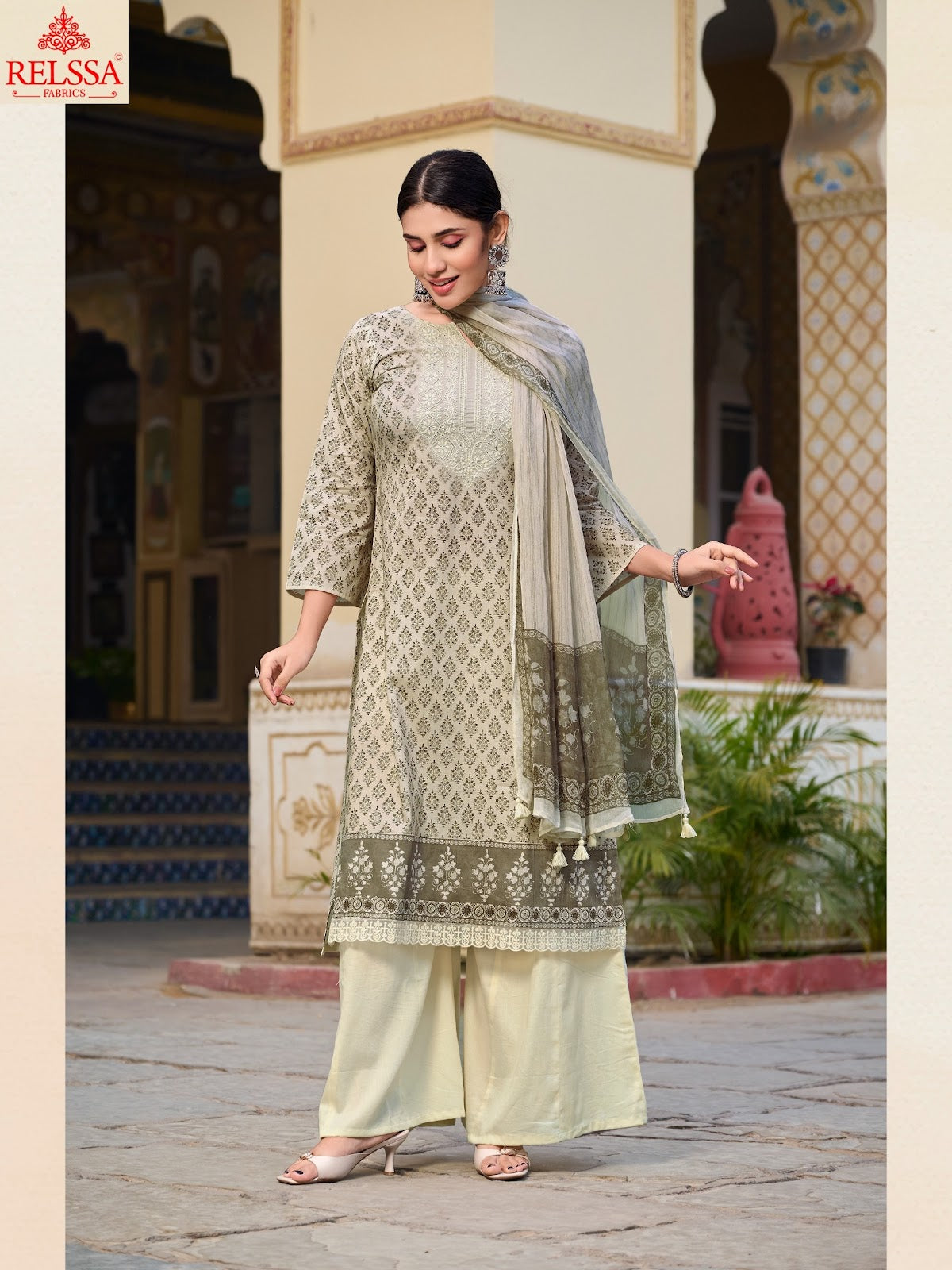 Rabia Relssa Fabrics Cotton Plazzo Style Suits Manufacturer Gujarat
