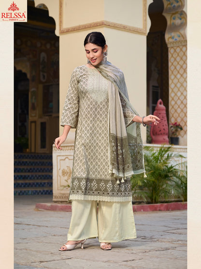 Rabia Relssa Fabrics Cotton Plazzo Style Suits Manufacturer Gujarat