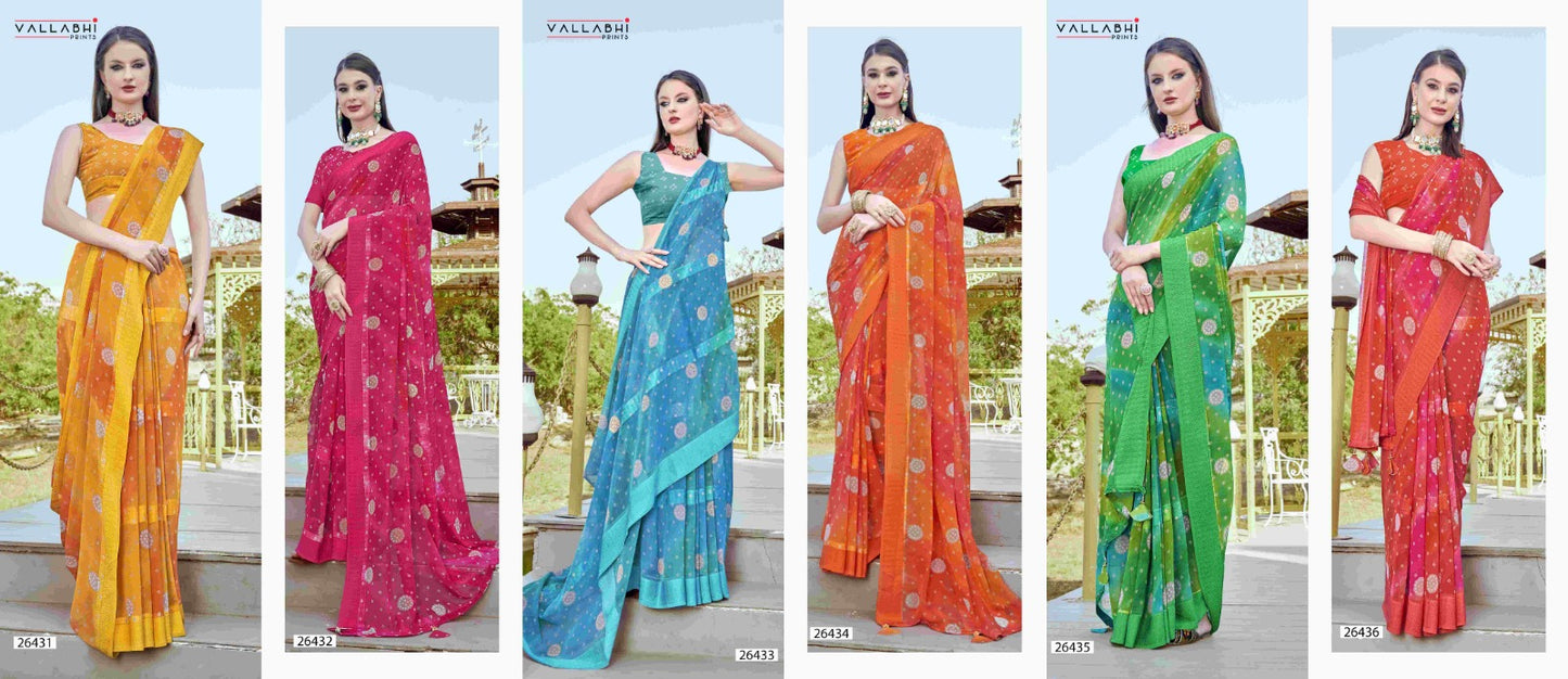 Rabia Vallabhi Prints Georgette Sarees Wholesaler India