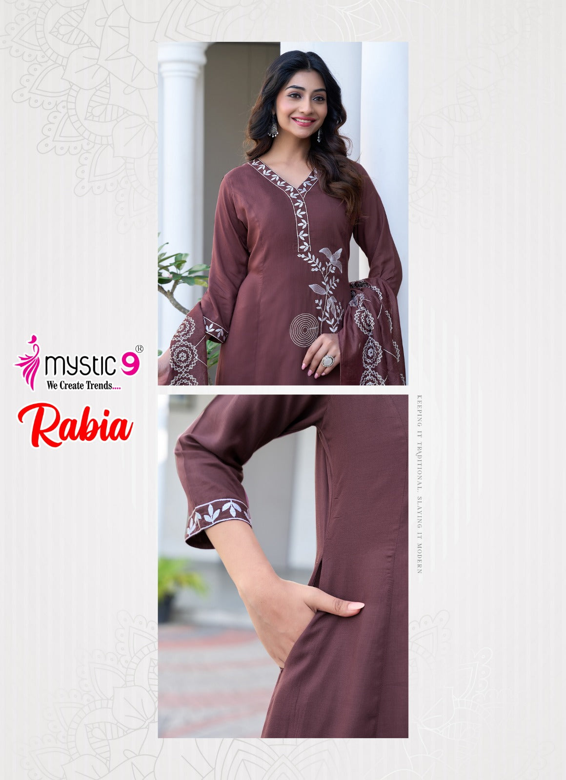 Rabia Vol 1 Mystic 9 Modal Readymade Anarkali Suits Manufacturer India