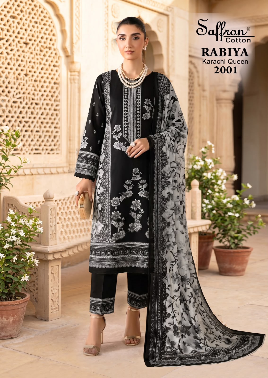 Rabiya Queen Vol 2 Saffron Cotton Karachi Salwar Suits Exporter Ahmedabad
