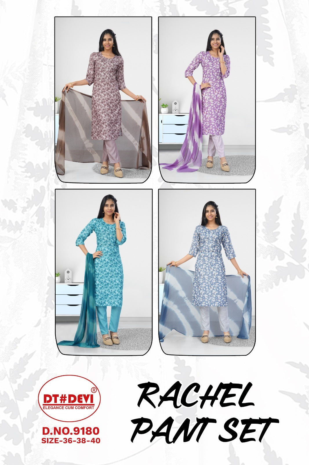 Rachel Dn 9180 Dt Devi Rayon Slub Girls Readymade Pant Suits Manufacturer Ahmedabad
