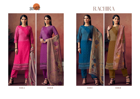 Rachika 3128 Anando Muslin Silk Pant Style Suits Manufacturer Gujarat