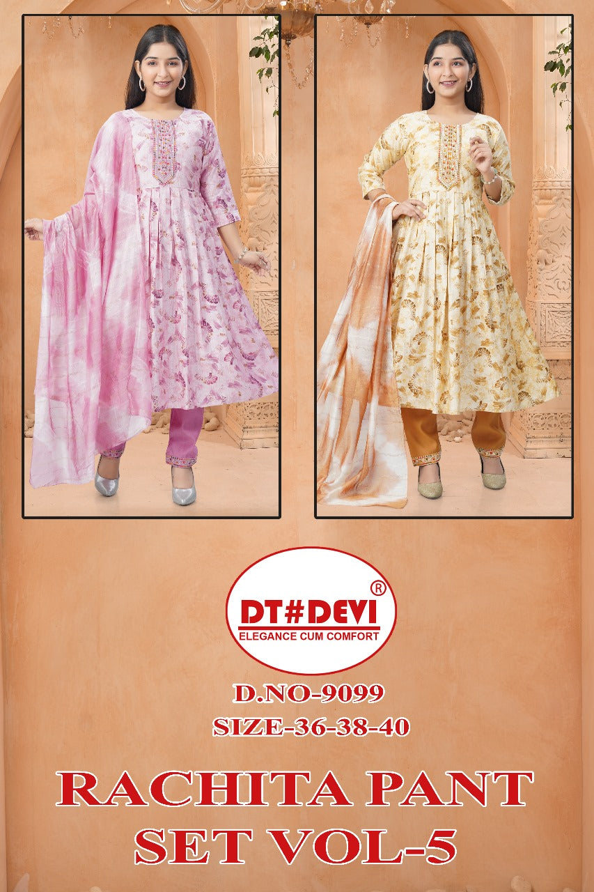 Rachita Vol 5 Dn 9099 Dt Devi Vetican Girls Readymade Pant Suits Supplier Gujarat