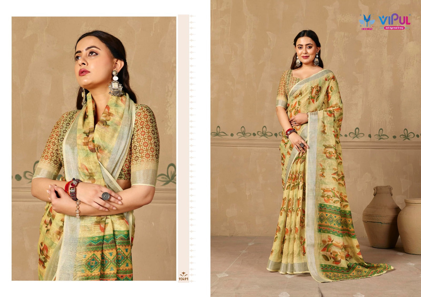 Rachna Vol 5 Vipul Linen Sarees Manufacturer India