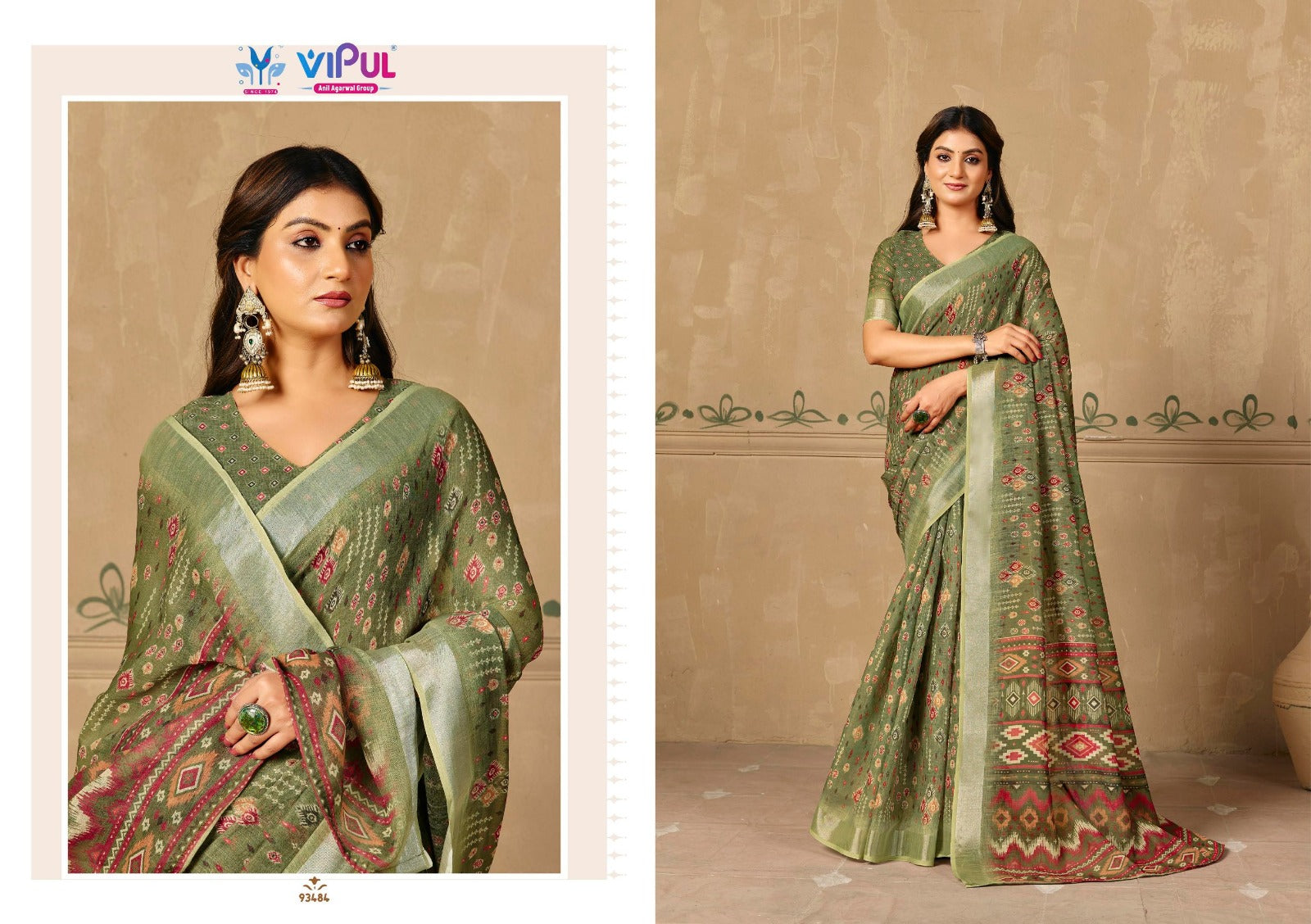 Rachna Vol 5 Vipul Linen Sarees Manufacturer India