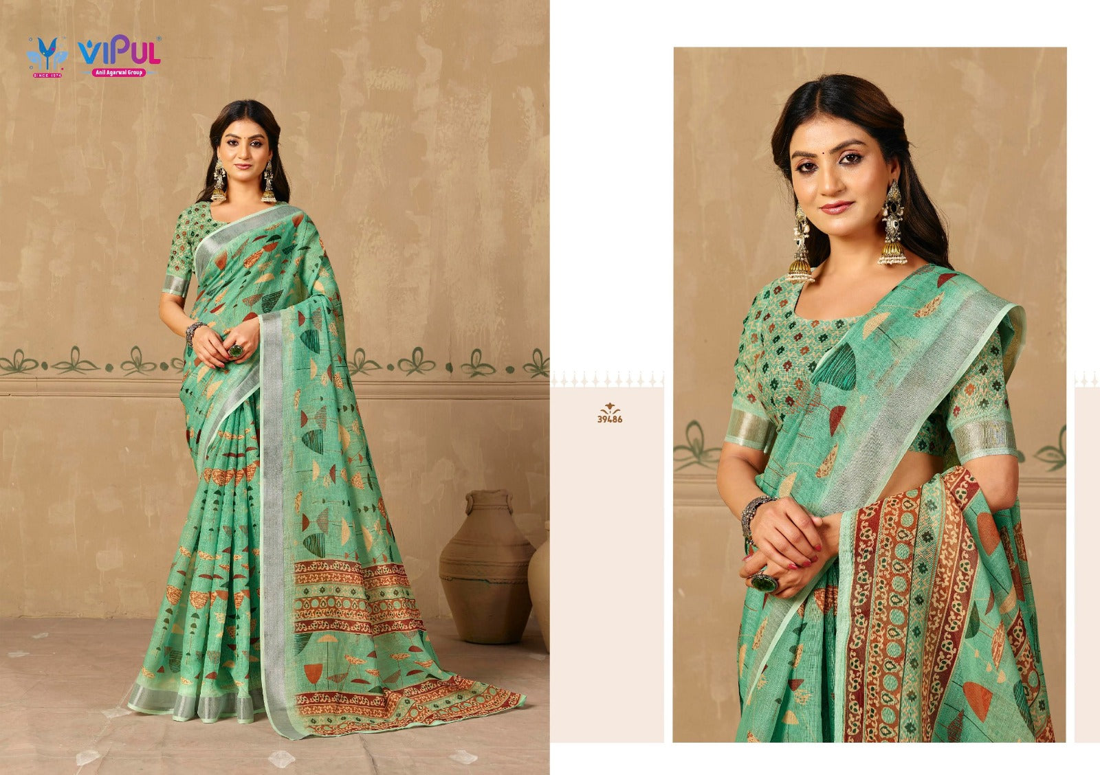 Rachna Vol 5 Vipul Linen Sarees Manufacturer India