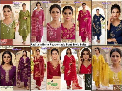 Radha Infinity Vertican Readymade Pant Style Suits Wholesaler India