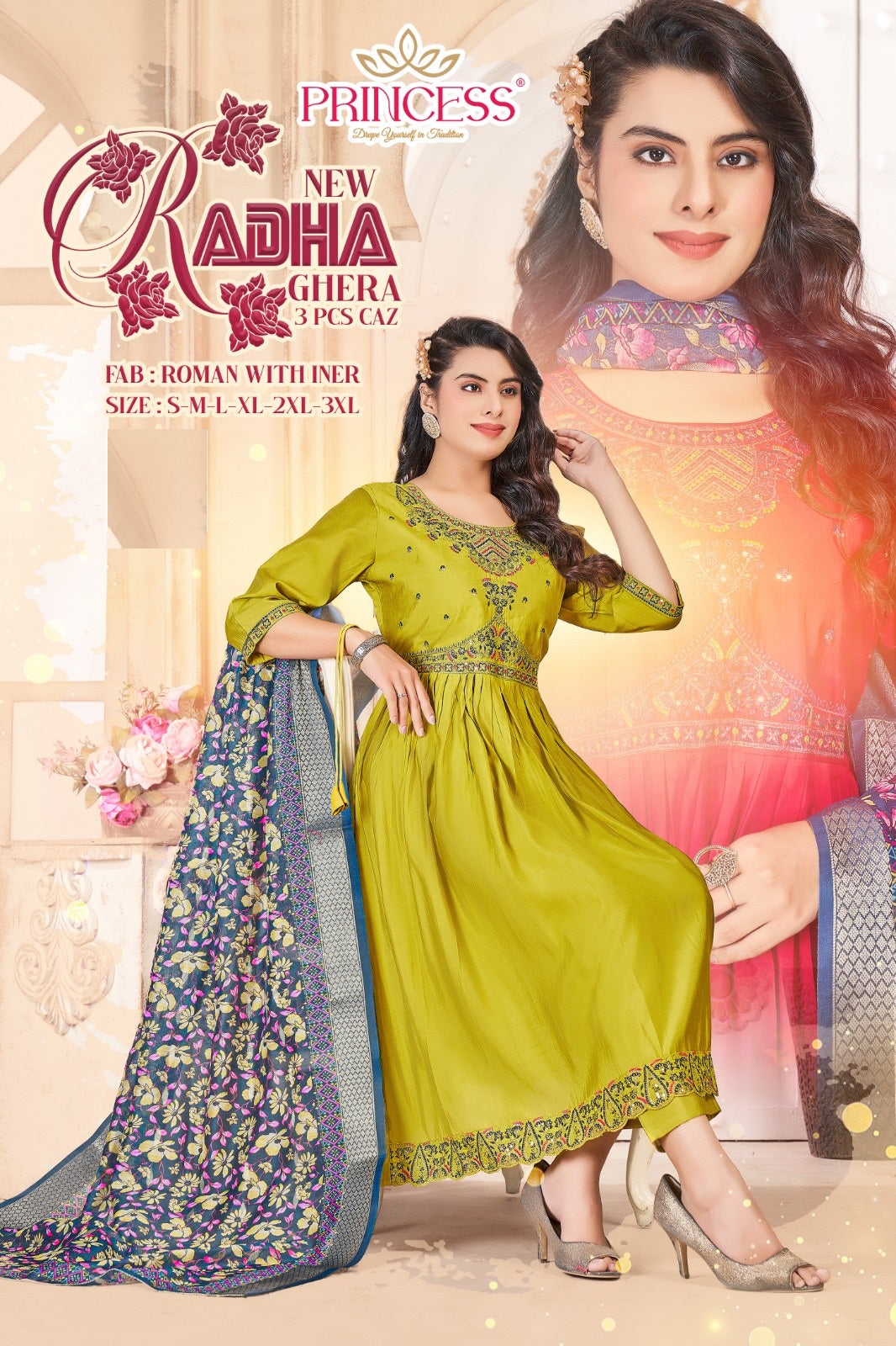 Radha Princess Creation Roman Readymade Anarkali Suits Wholesaler Ahmedabad