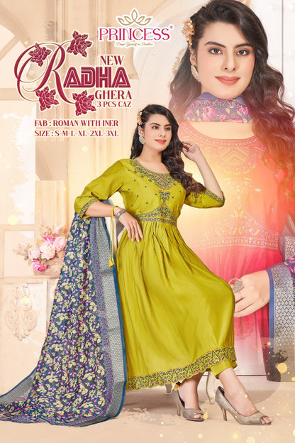 Radha Princess Creation Roman Readymade Anarkali Suits Wholesaler Ahmedabad