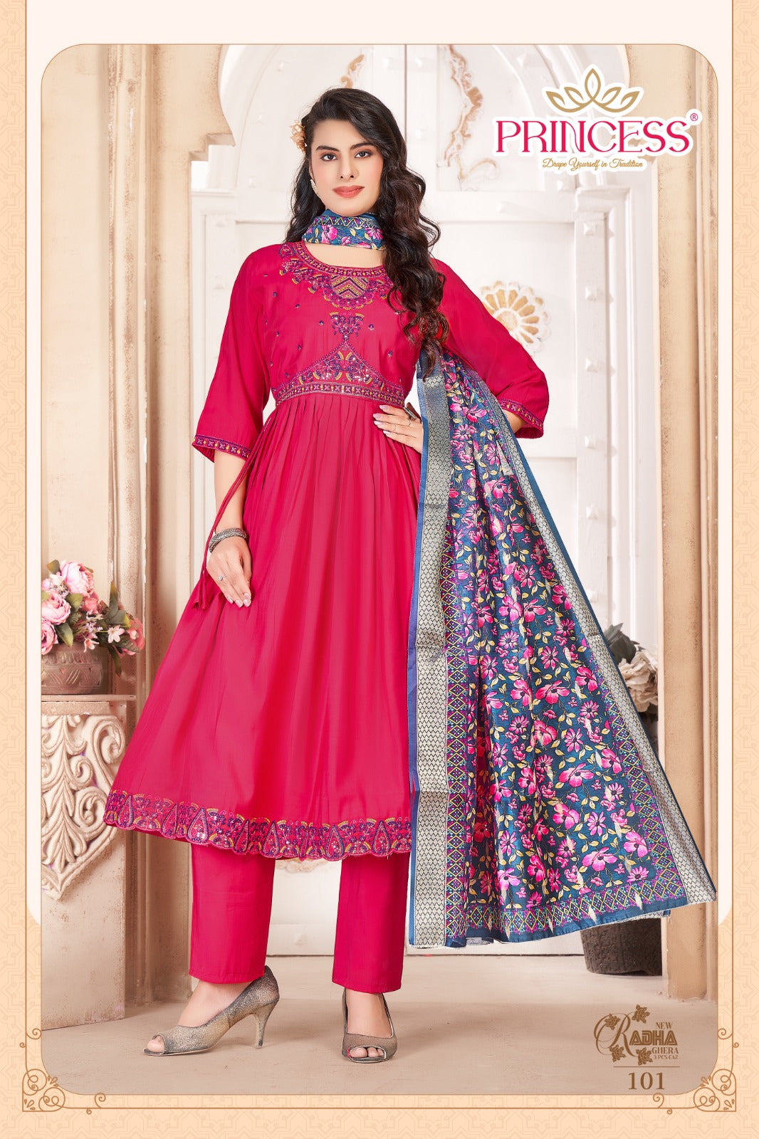 Radha Princess Creation Roman Readymade Anarkali Suits Wholesaler Ahmedabad