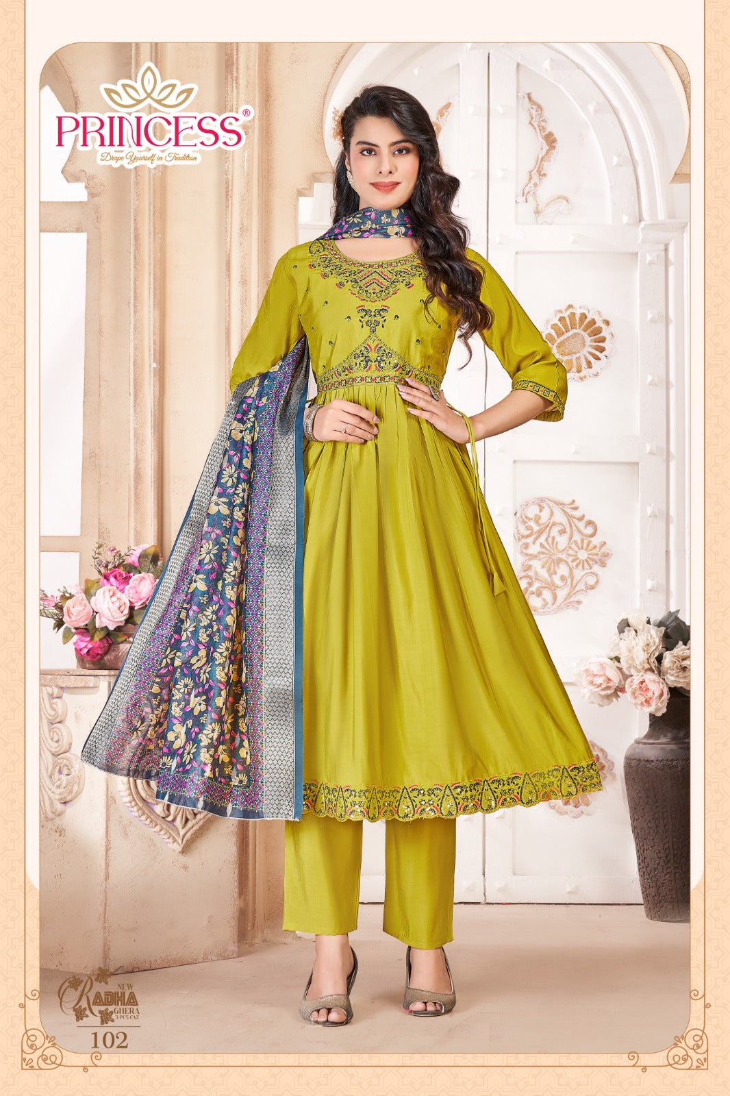 Radha Princess Creation Roman Readymade Anarkali Suits Wholesaler Ahmedabad