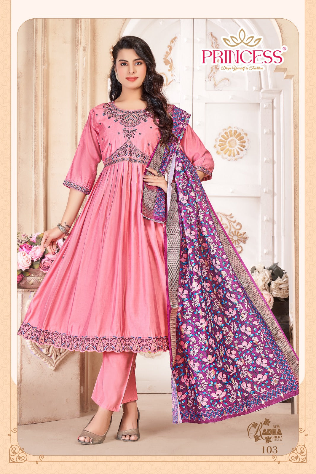 Radha Princess Creation Roman Readymade Anarkali Suits Wholesaler Ahmedabad