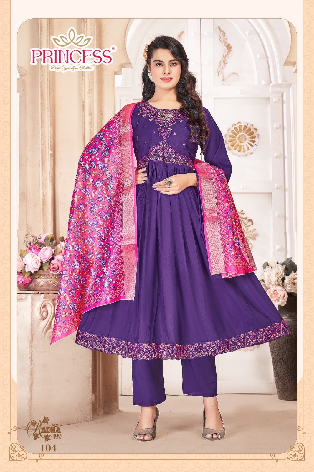 Radha Princess Creation Roman Readymade Anarkali Suits Wholesaler Ahmedabad