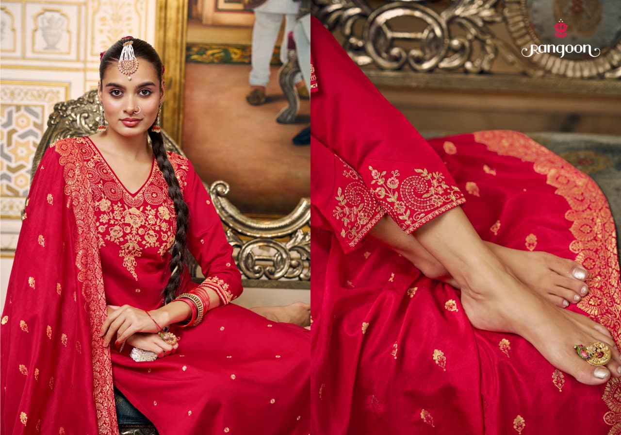 Radha Rani Rangoon Silk Readymade Pant Style Suits Manufacturer